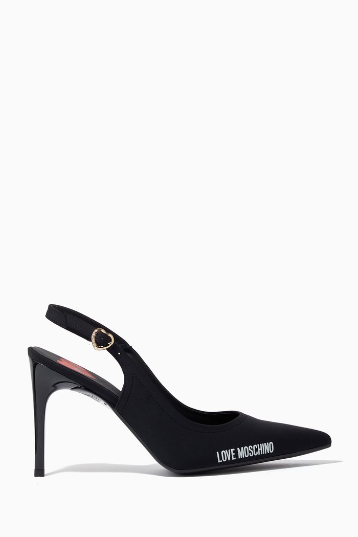 

Logo Slingback Pumps 95 Pumps in Lycra, Black