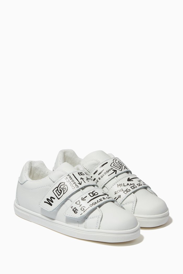 

Logo Print Sneakers in Calfskin, White