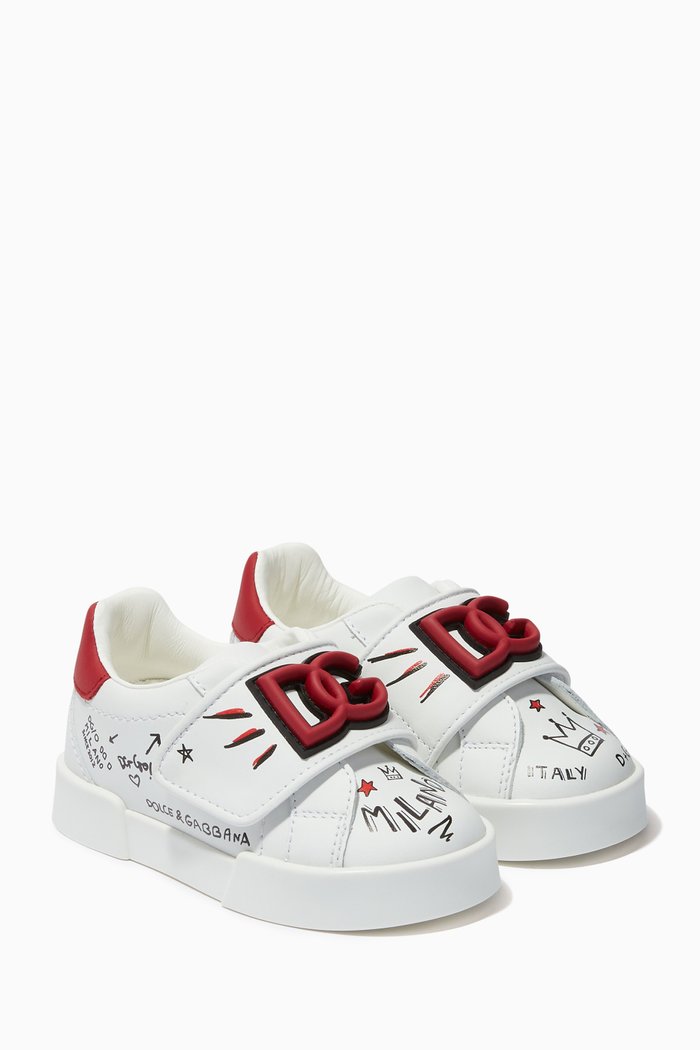 

DG Logo Patch Portofino Light Sneakers in Calfskin, White