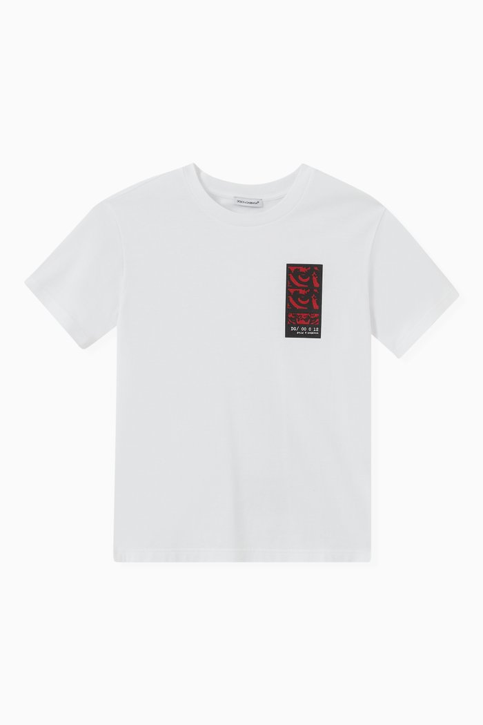 

Animalier Patch T-shirt in Cotton Jersey, White