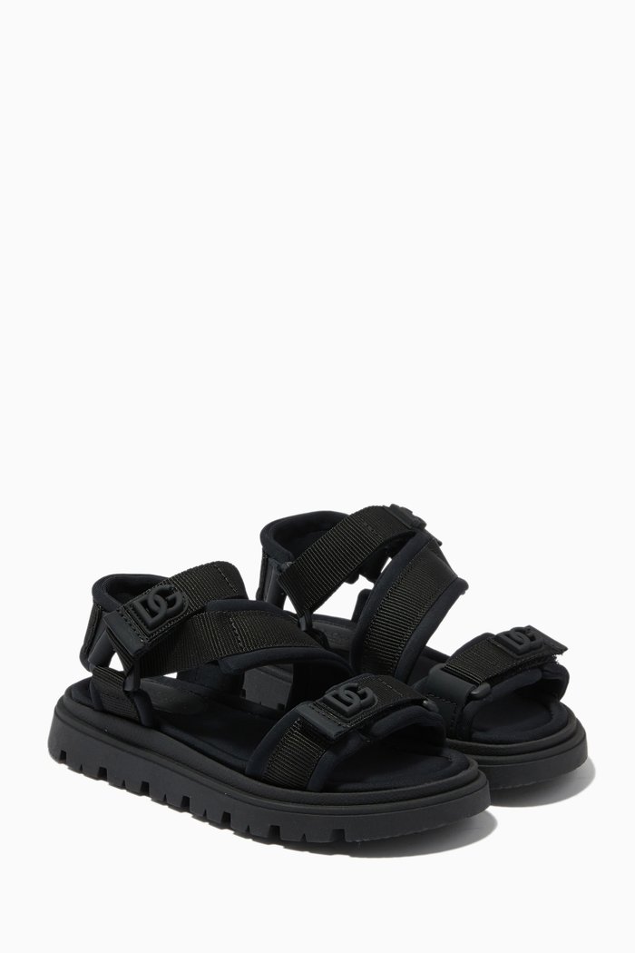 

DG Interlock Logo Sandals in Technical Nylon, Black