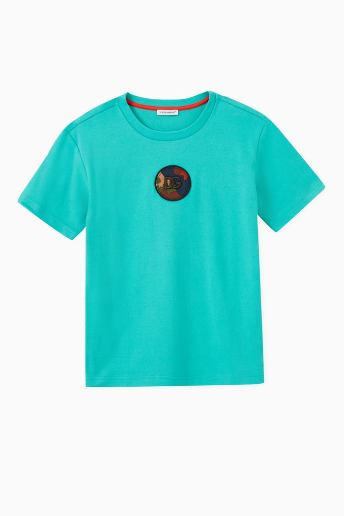 

Logo Embroidery T-shirt in Cotton, Blue