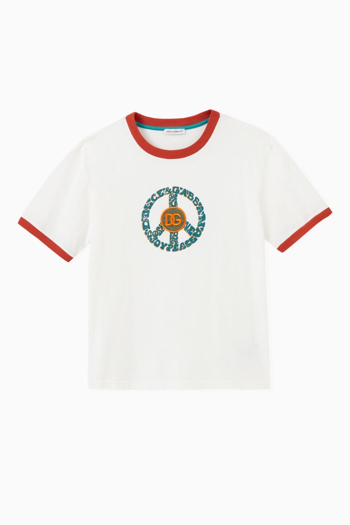 

Logo Patch T-Shirt in Cotton, White