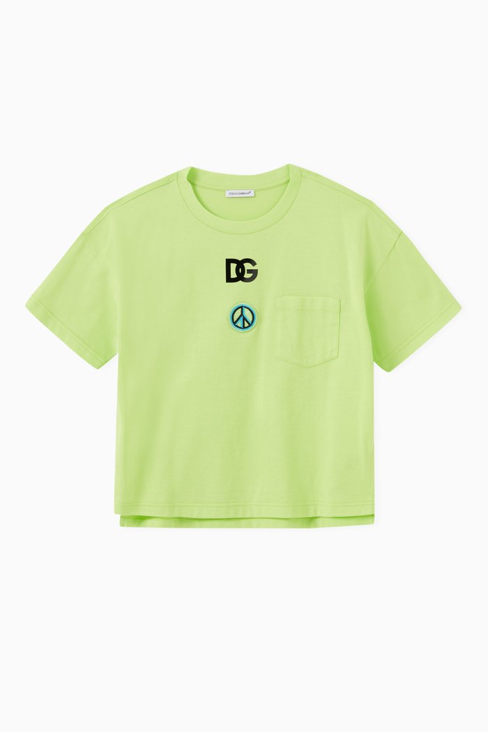 

Logo Peace Patch T-Shirt in Cotton, Green