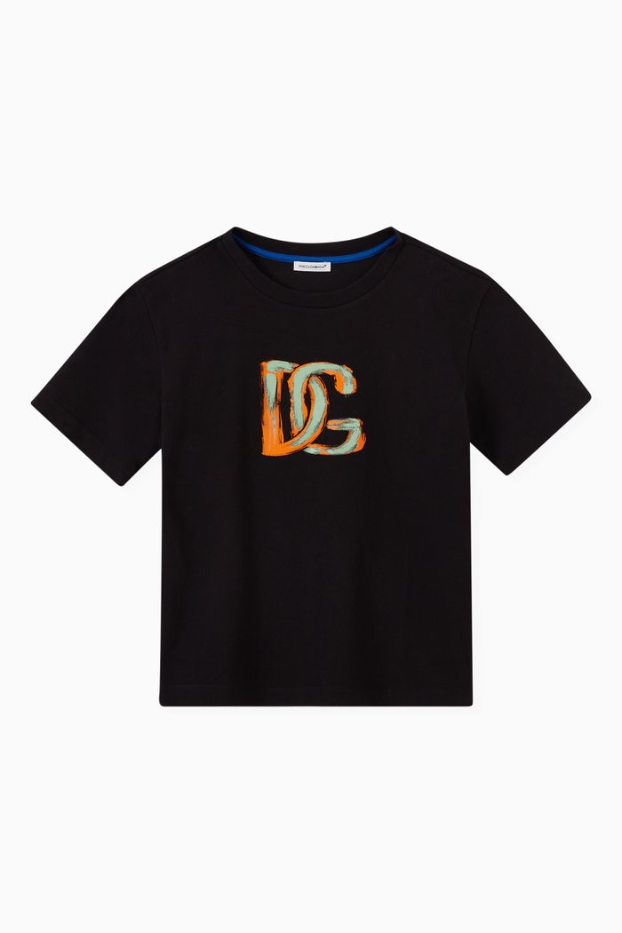 

Logo Print T-Shirt in Jersey, Black