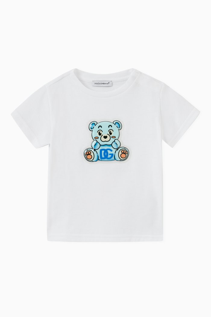 

Teddy Logo Print T-Shirt in Cotton, White