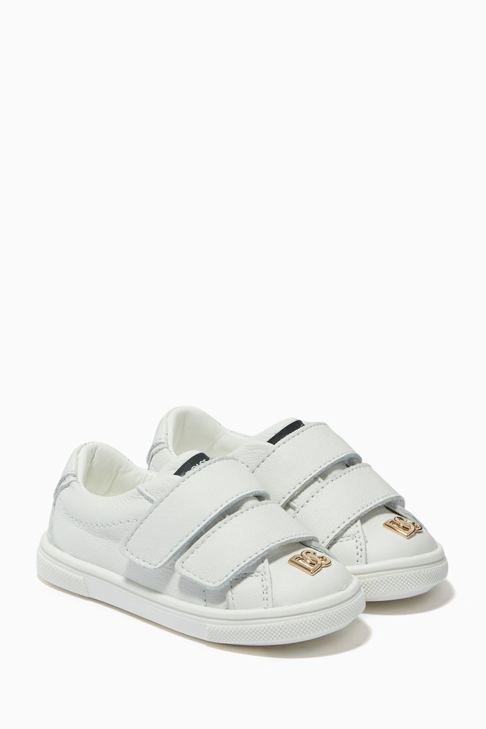 

Metal DG Embellishment Sneakers in Leather, White