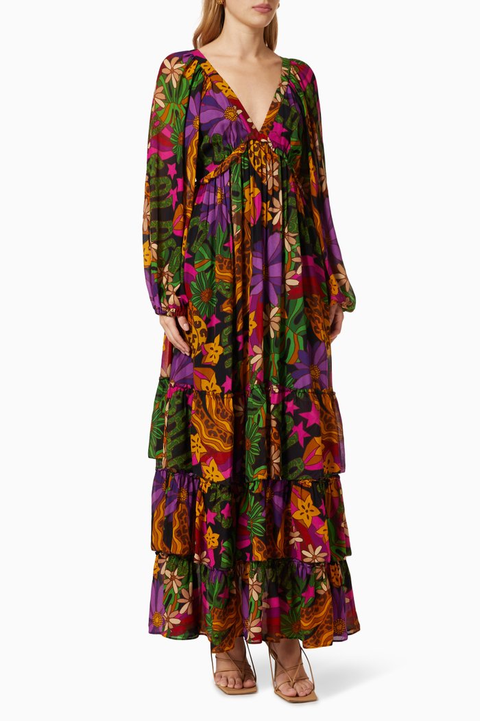 

Star Fruit Maxi Dress in Viscose, Multicolour