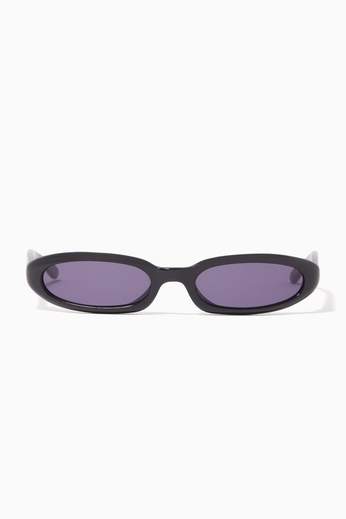 

Oval Sunglasses in Acetate, Black