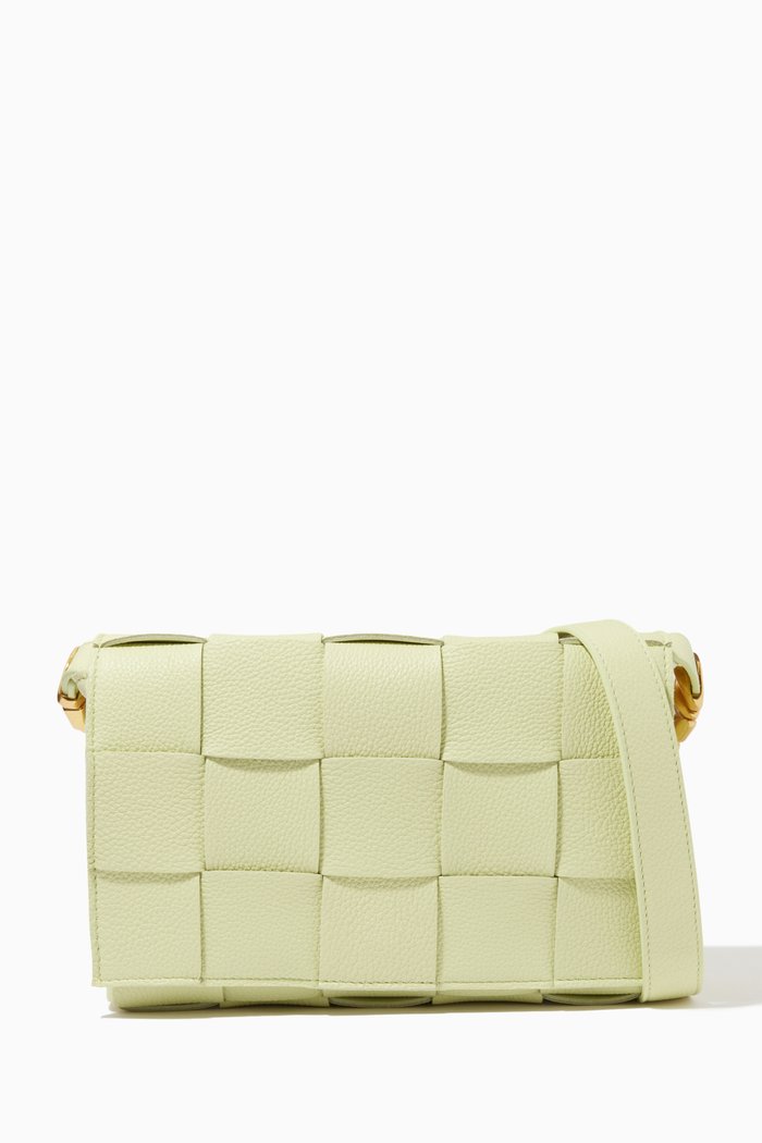 

Cassette Bag in Intrecciato Leather, Yellow