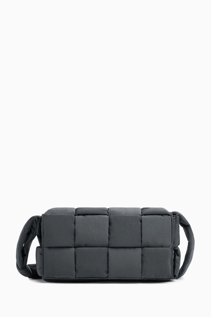 

Padded Tech Cassette Bag in Intrecciato Nylon, Grey