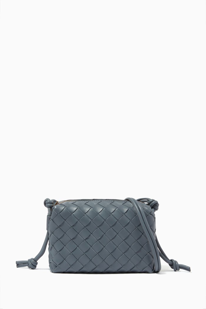 

Loop Mini Crossbody Bag in Intrecciato Nappa, Grey