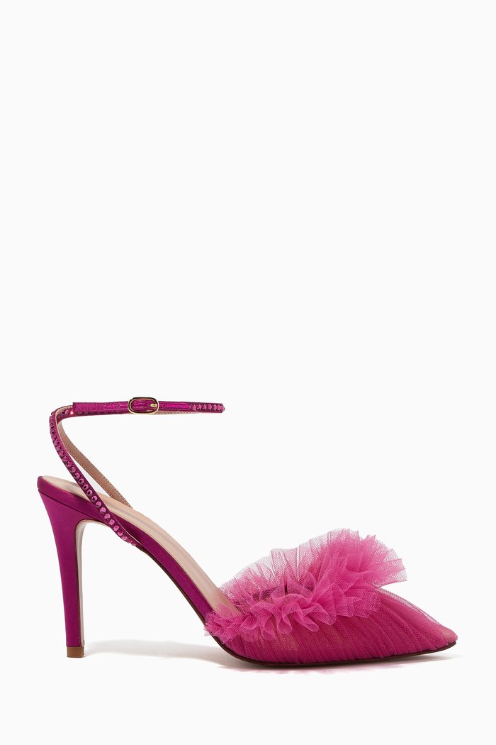 

Franca 100 Pumps in Metallic Leather & Tulle, Pink