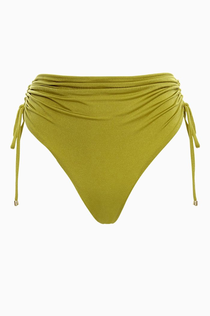 Etta Ruched Bikini Bottoms, Green
