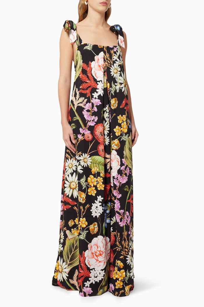 

Gail Floral Wide Leg Jumpsuit, Black