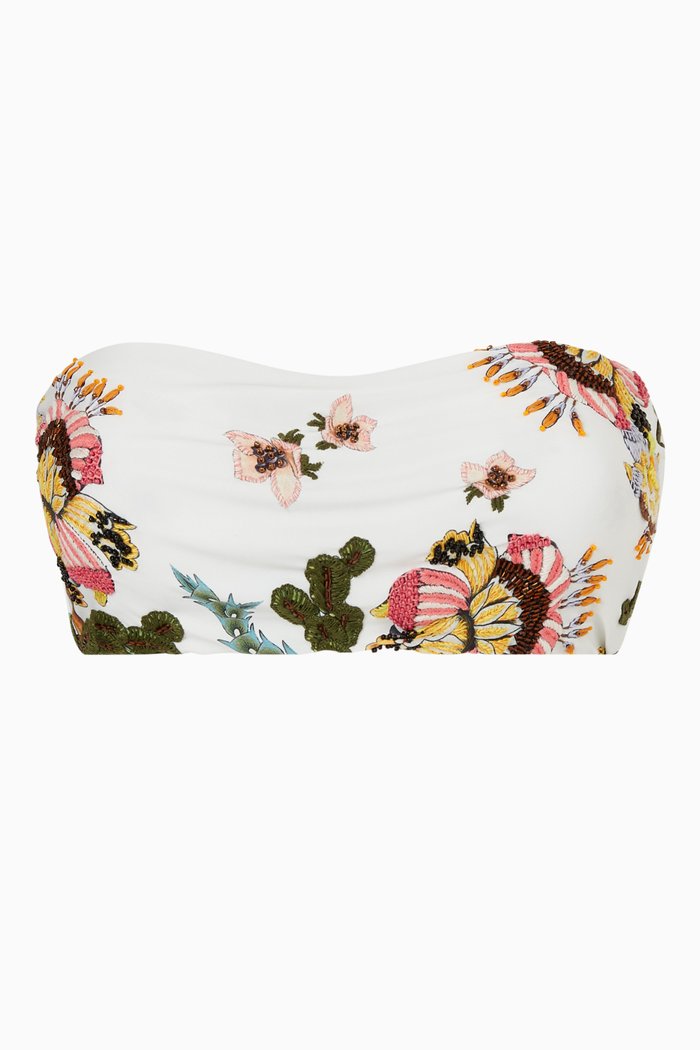 

Georgina Eco Embellished Bikini Top, White