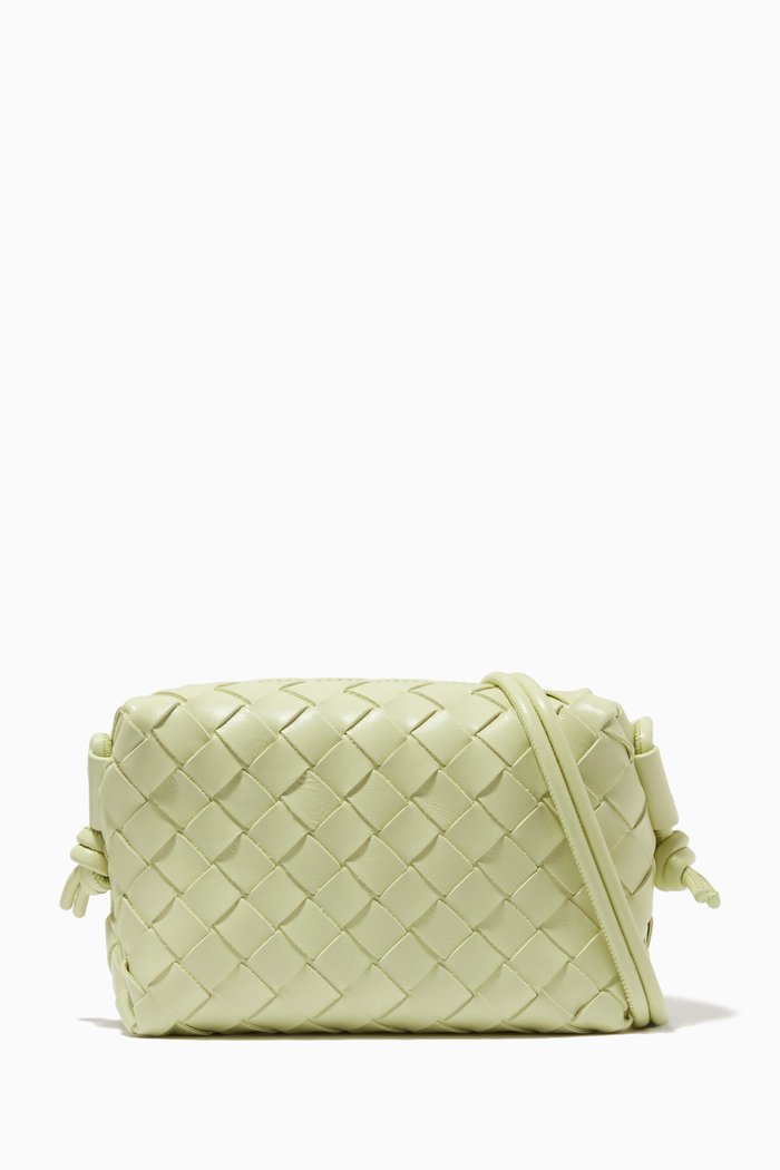

Loop Mini Crossbody Bag in Intrecciato Nappa, Yellow