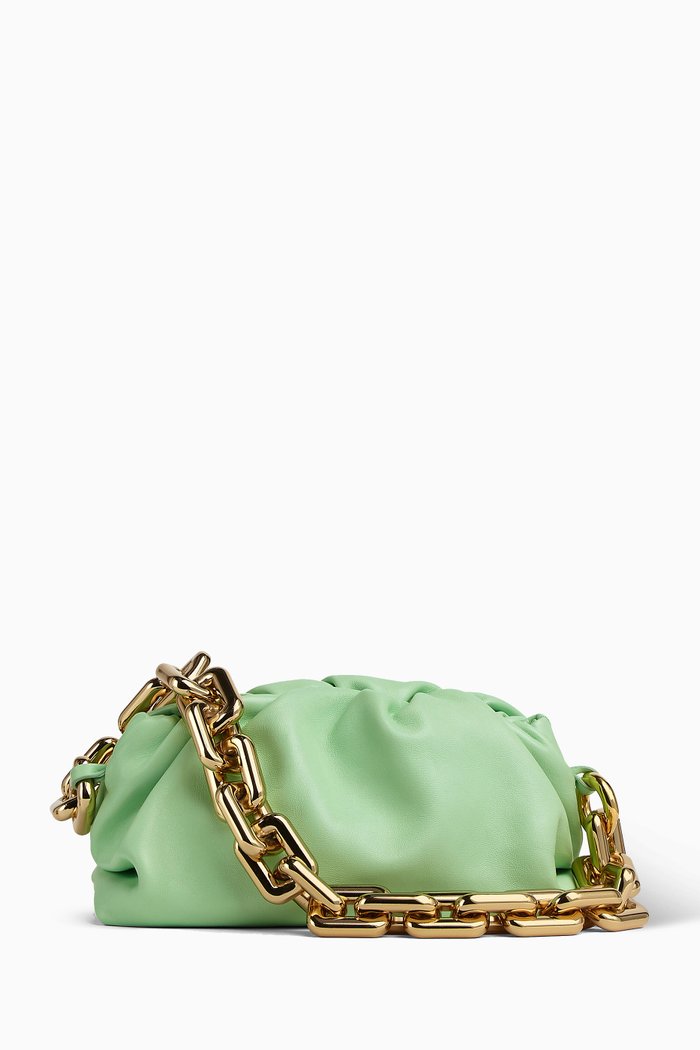 Teen Chain Pouch in Calfskin, Green