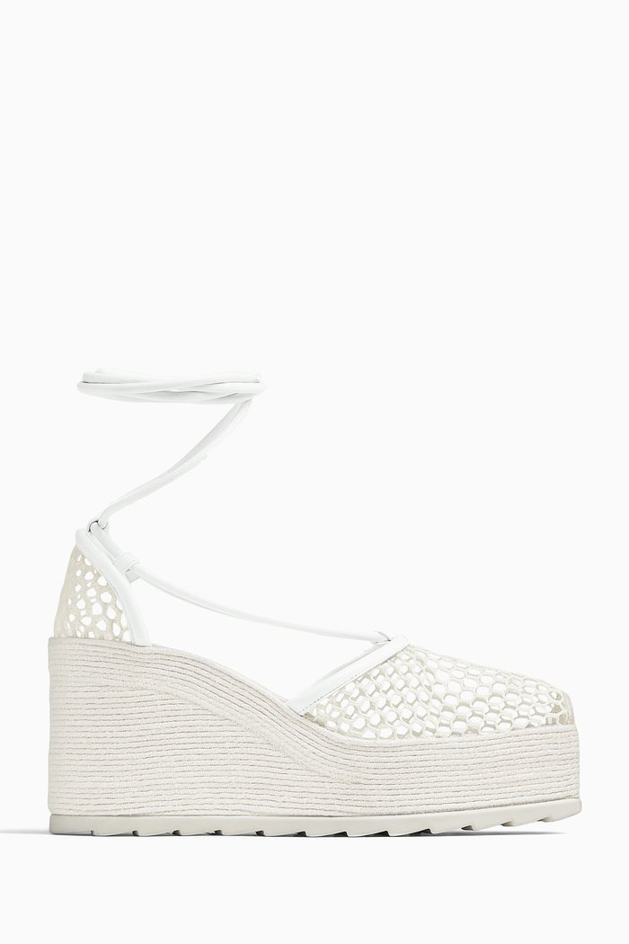 Stretch Espadrilles in Mesh & Nappa, White
