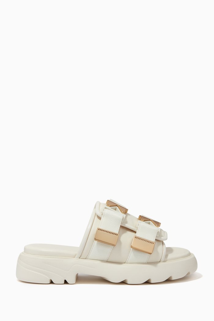 

Flash Flat Sandals in Tech-fabric & Lambskin, Neutral