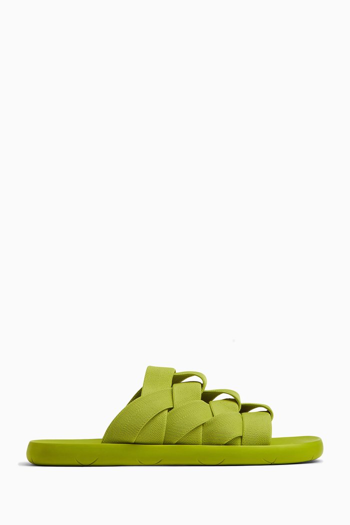 

Plat Slides in Intrecciato Elastic, Green