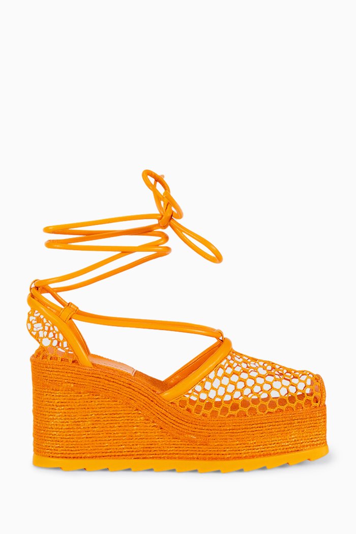 

Stretch Espadrilles in Mesh & Nappa, Orange