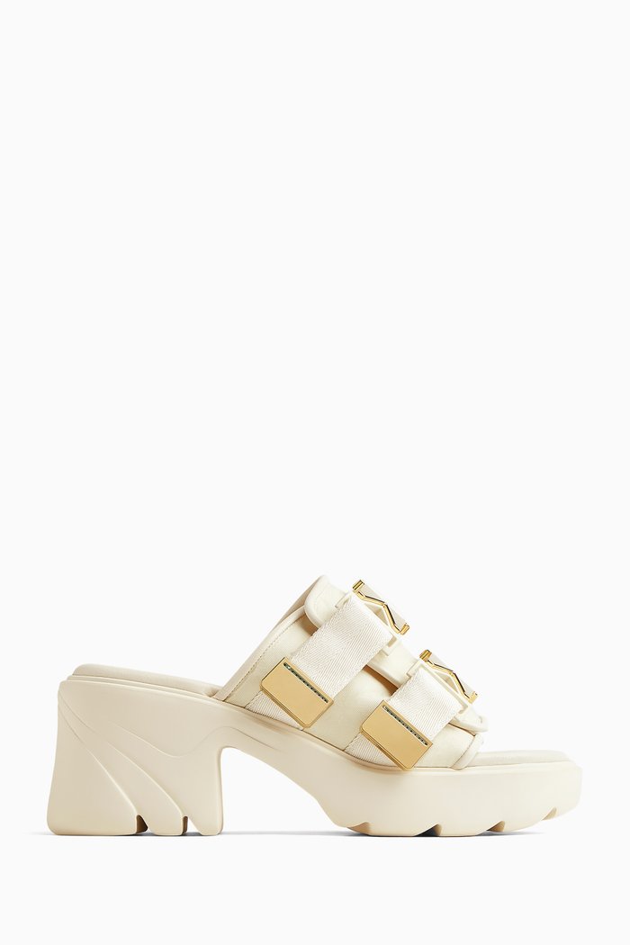 

Flash Sandals in Nappa & Padded Technical Fabric, Neutral