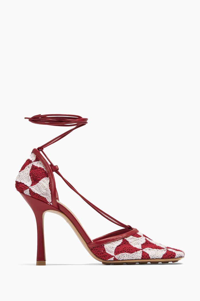 

Stretch Sandals in Crochet Knit, Red