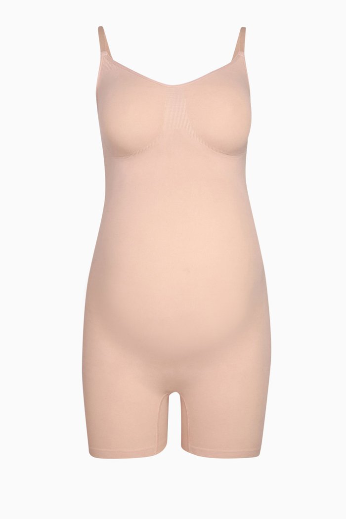 

Maternity Sculpting Mid Thigh Bodysuit, Brown