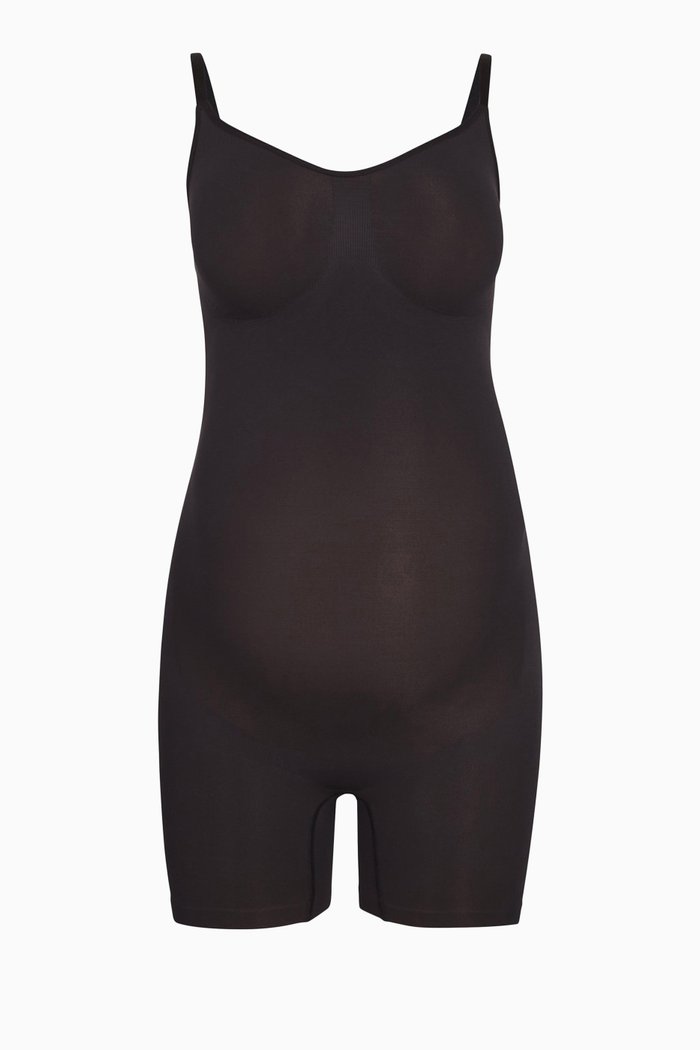 

Maternity Sculpting Mid Thigh Bodysuit, Black