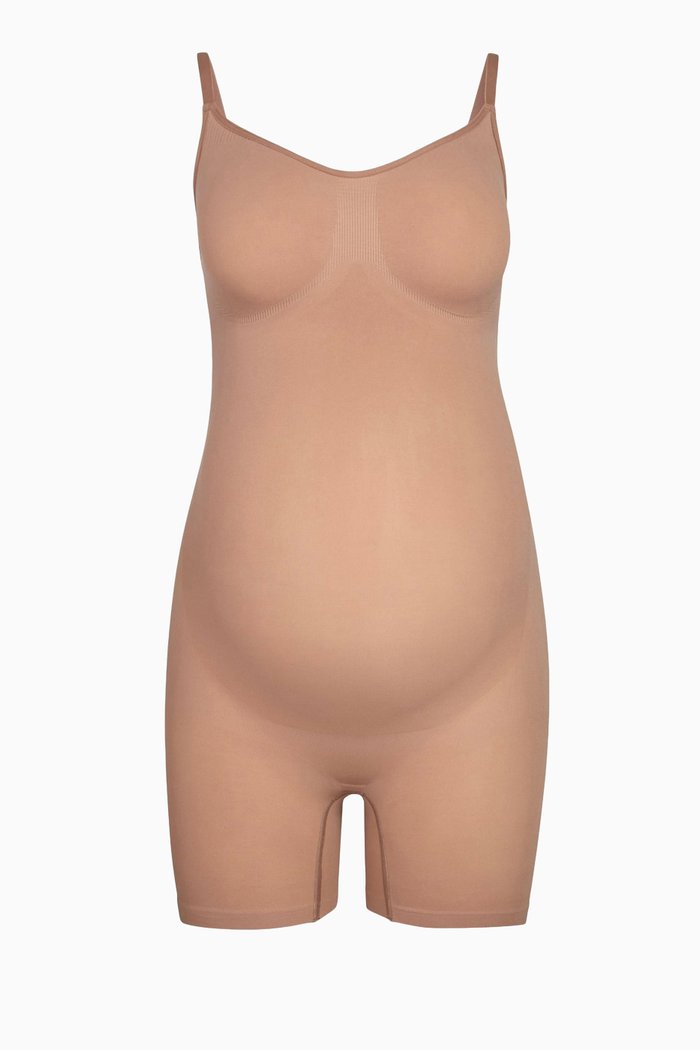 

Maternity Sculpting Mid Thigh Bodysuit, Brown