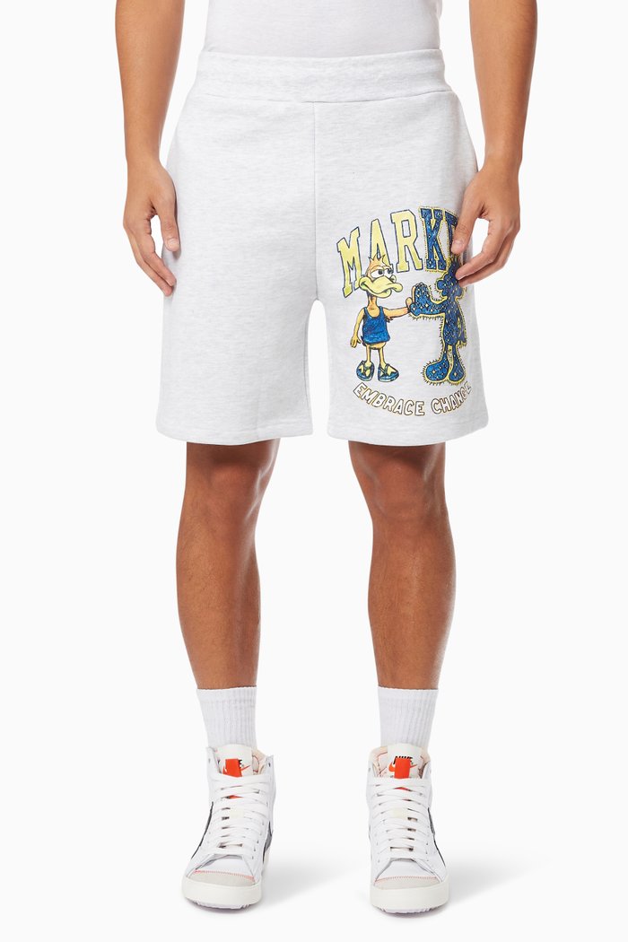 

Dark & Light Duck Sweatshorts in Cotton, Grey