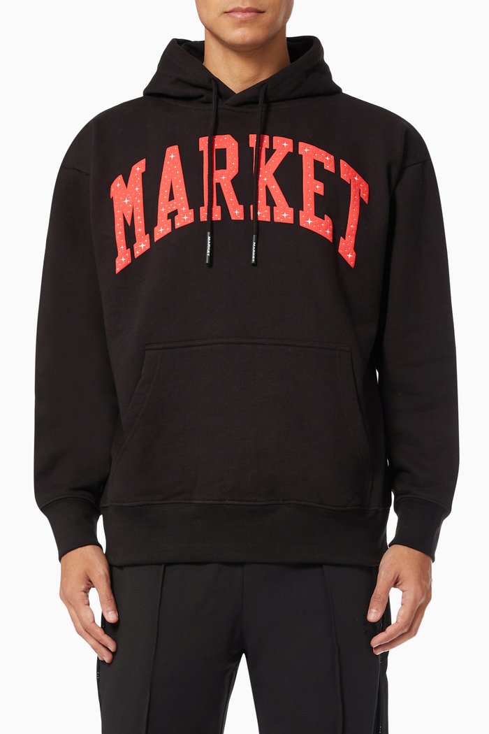 

Arc Logo Hoodie in Cotton, Black