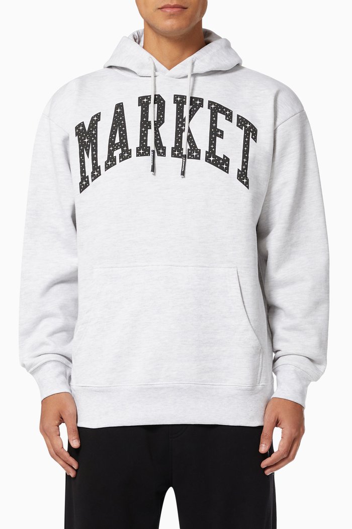 

Arc Logo Hoodie in Cotton, Grey