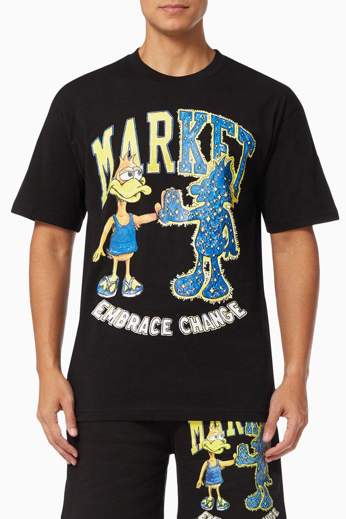 

Dark & Light Duck T-Shirt in Cotton, Black