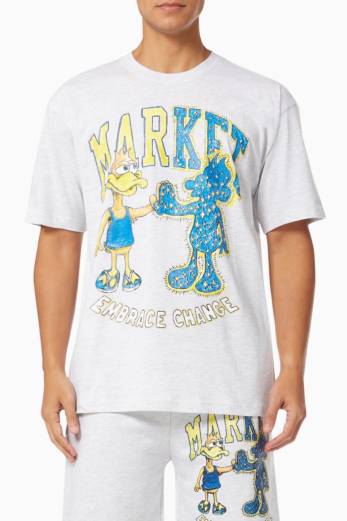 

Dark & Light Duck T-Shirt in Cotton, Grey