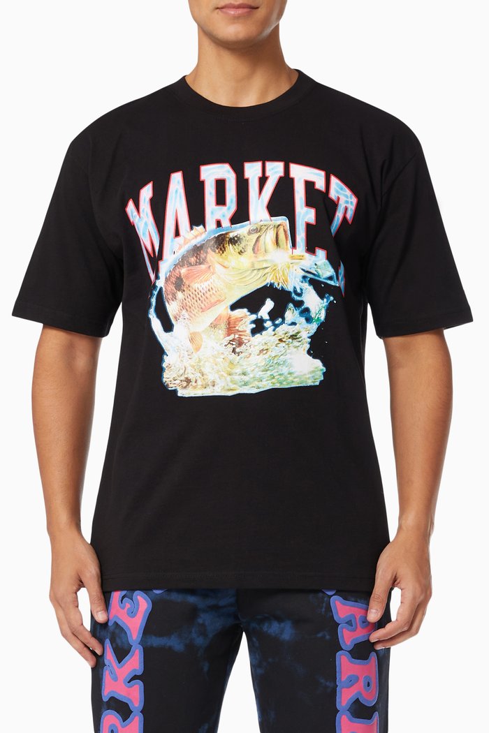 

Bass Arc T-Shirt in Cotton, Black