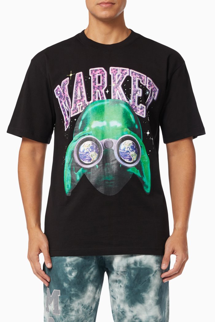 

Alien Sightseeing Glow In The Dark T-Shirt in Cotton, Black