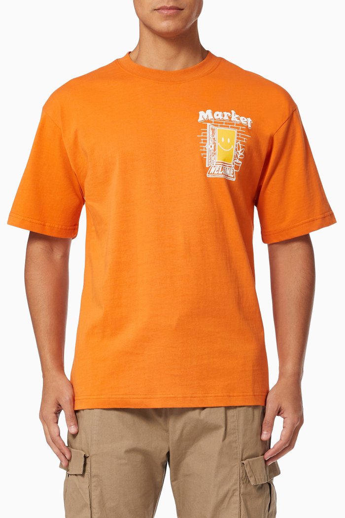 

Smiley Homegoods T-shirt in Cotton, Orange