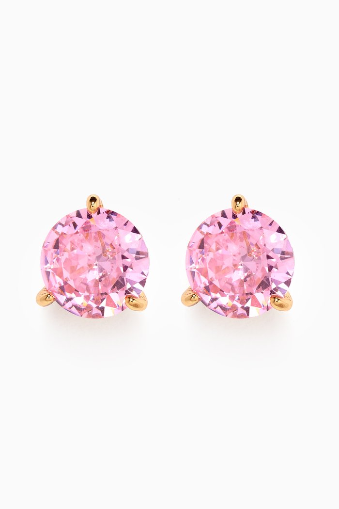 

Brilliant Statement Studs in Metal, Pink