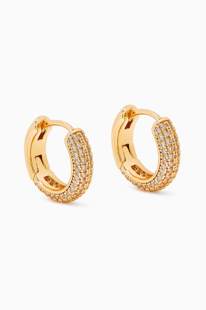 

Brilliant Statement Pavé Huggies in Metal, Gold