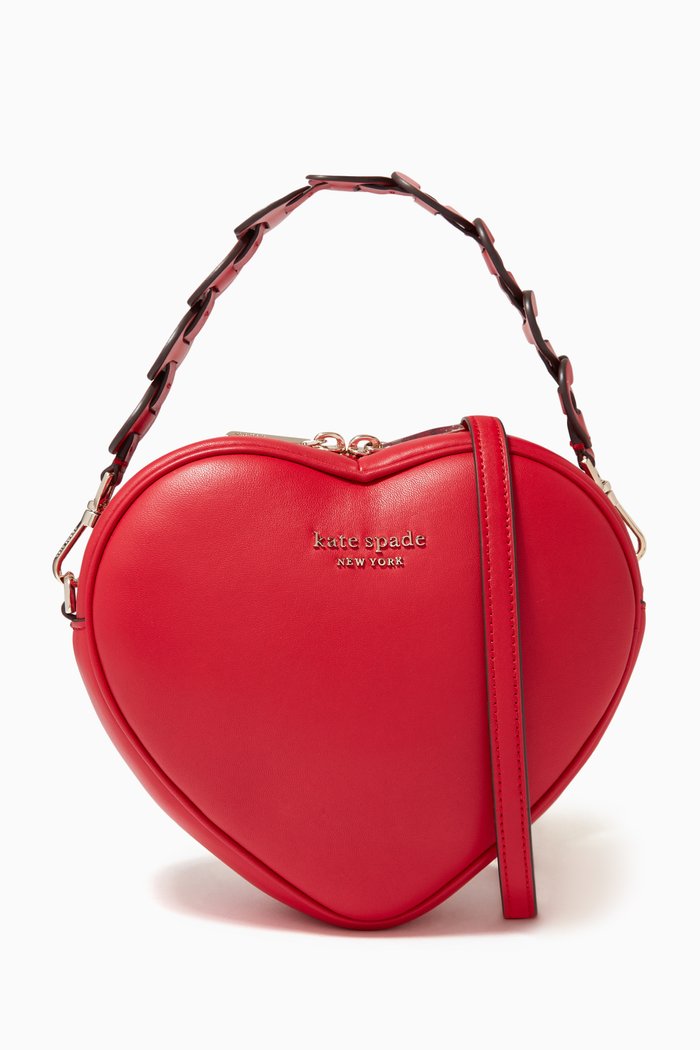 

Heartbreaker 3D Heart Crossbody Bag in Leather, Burgundy