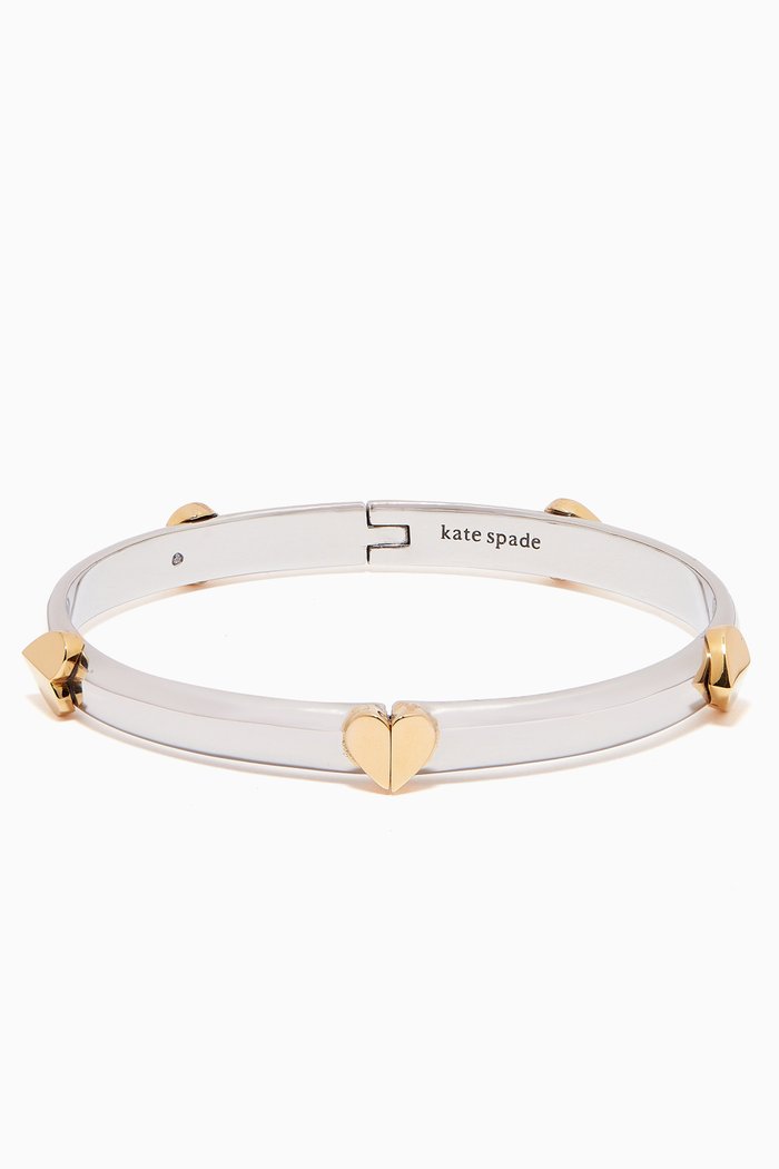

Heartfelt Hinged Bangle in Plated Metal, Multicolour