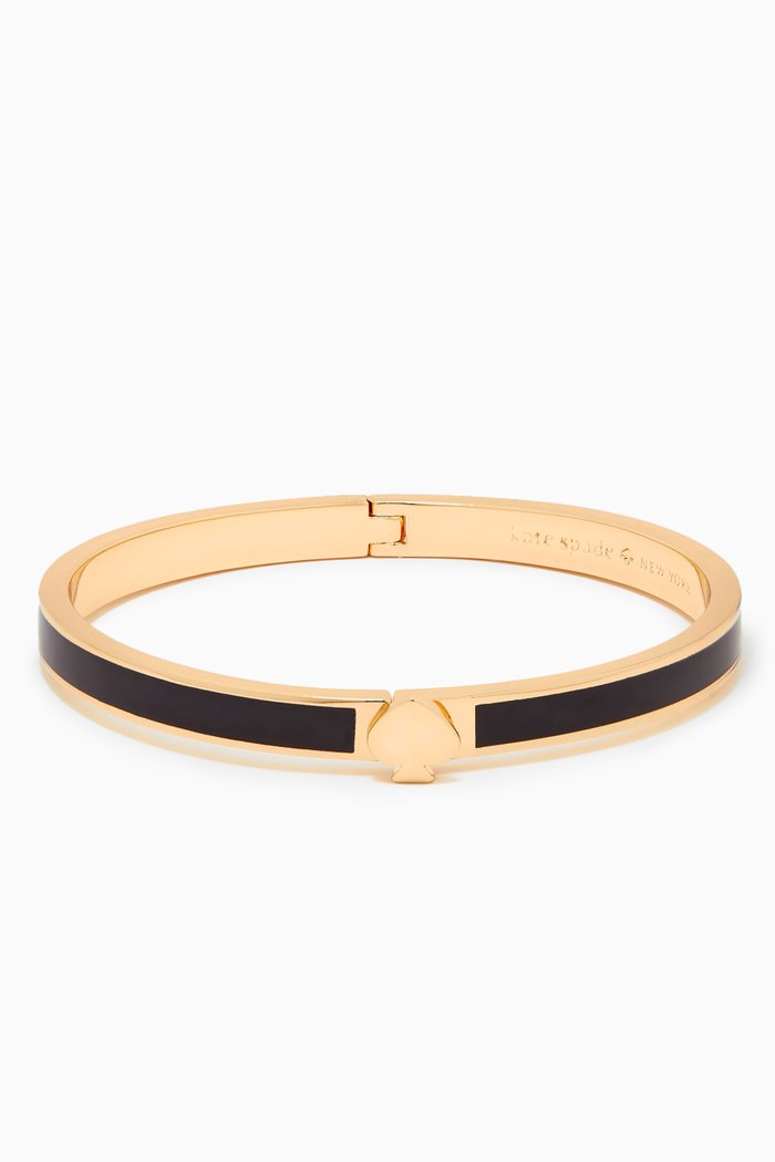 

Heritage Spade Enamel Thin Bangle in Metal, Black