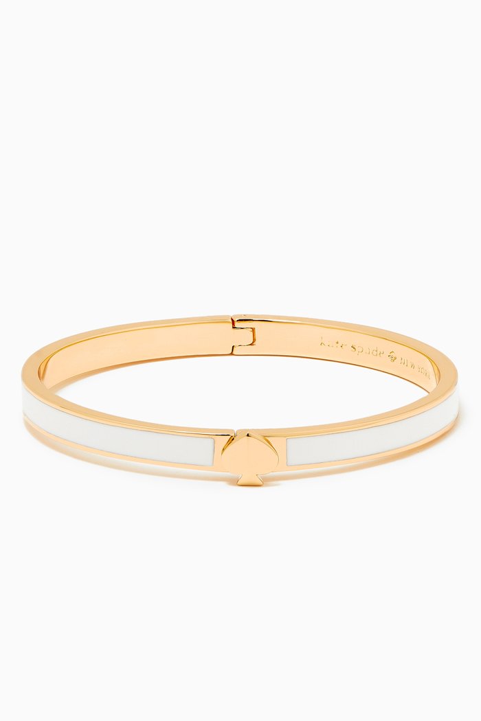 

Heritage Spade Enamel Thin Bangle in Metal, White