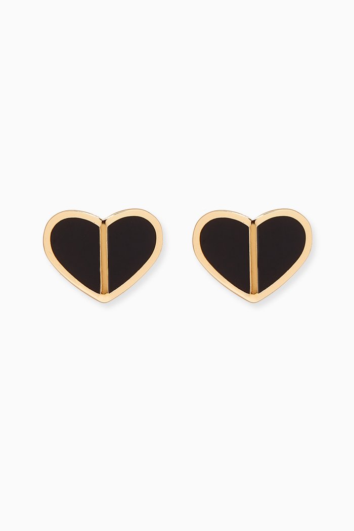 

Heritage Spade Heart Enamel Studs in Metal, Black