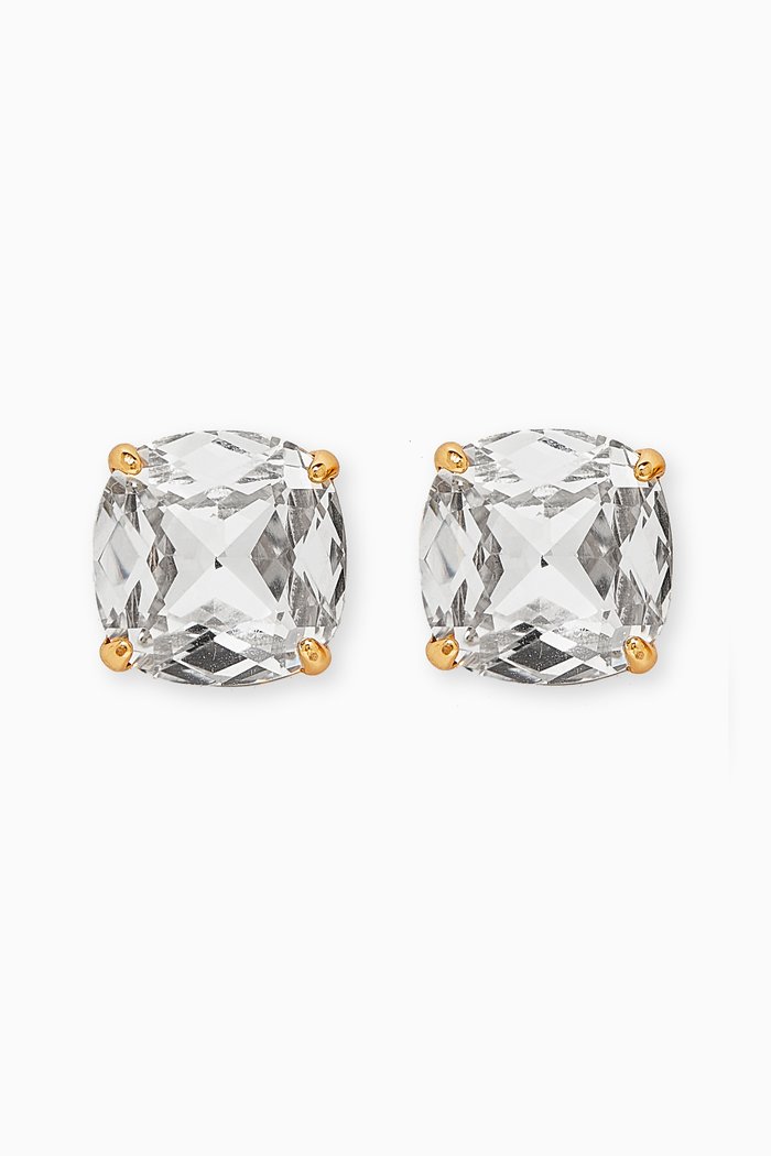 

KS Small Square Studs in Metal, Silver