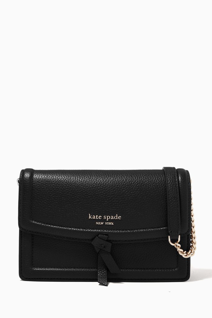 

Knot Crossbody Bag in Leather, Black