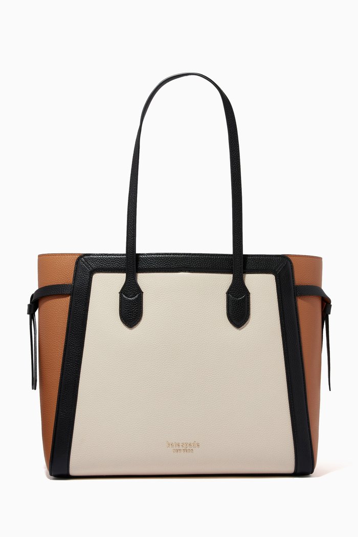 

Knot Colourblock Tote Bag in Leather, Multicolour