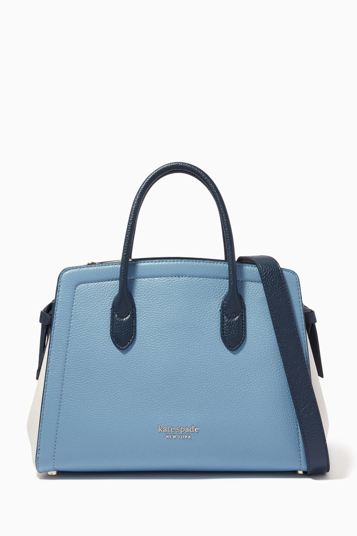 

Knott Medium Colourblock Satchel Bag in Leather, Multicolour